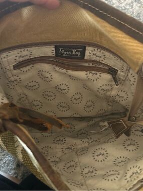 Myra Bag Beige Interior Tote with Brown Trim